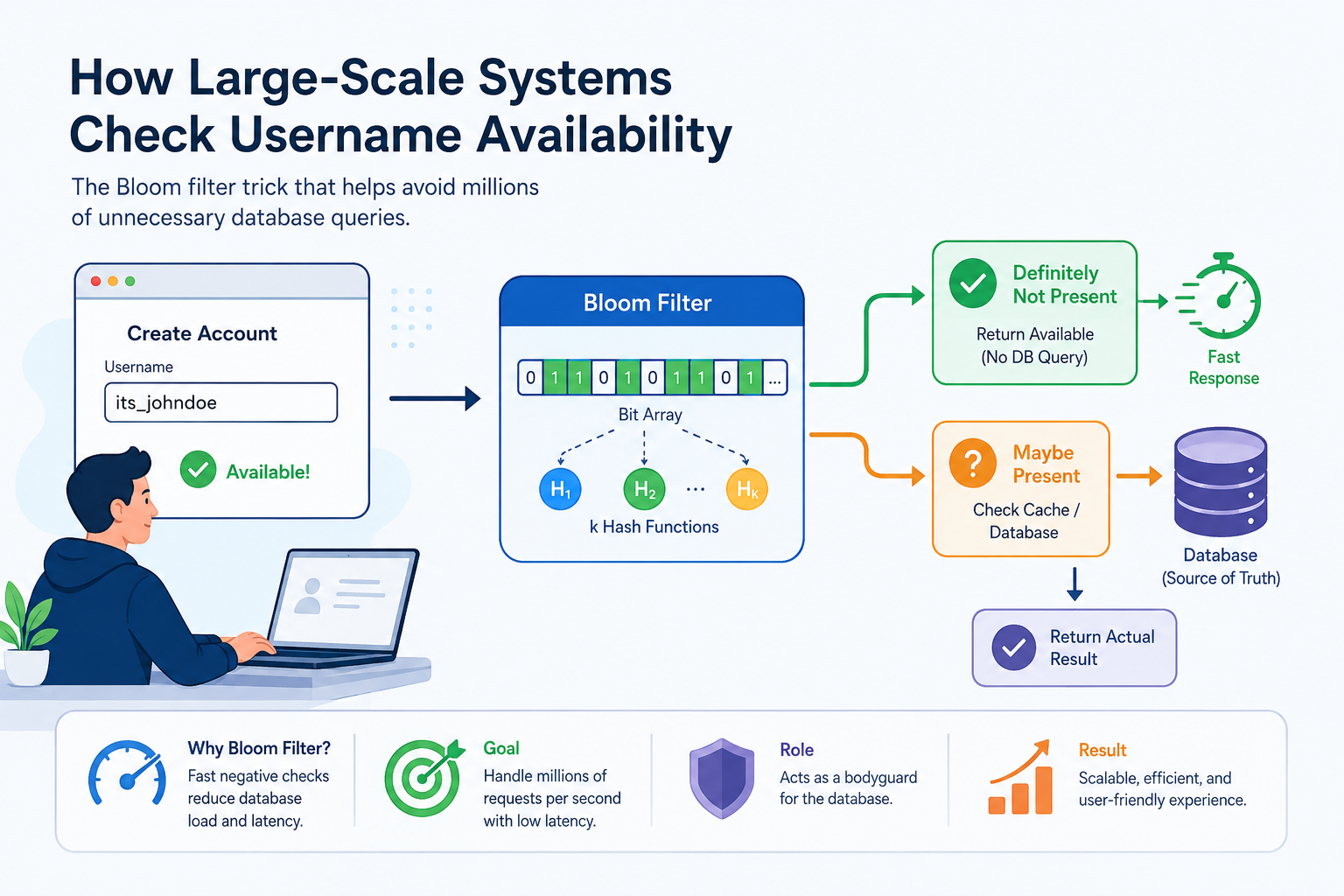 How large-scale systems check username availability in milliseconds